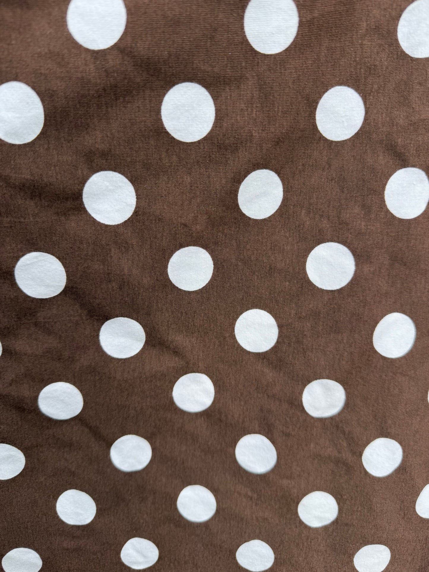 Brown White Medium Dot Cotton Jersey "Chocolate Chip Pancakes"