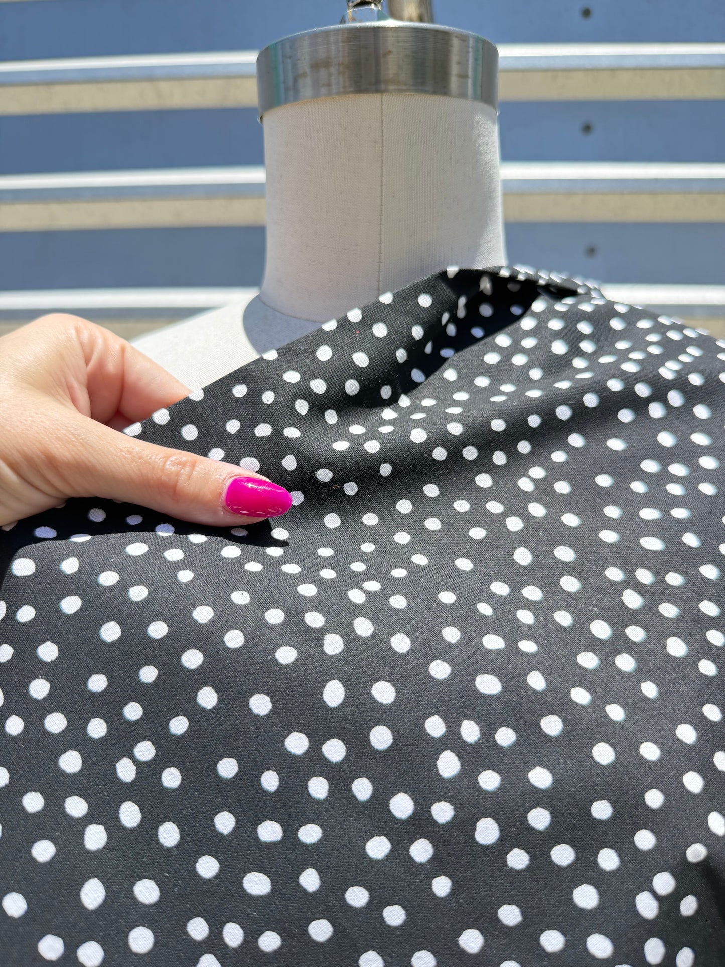 Black White Dot Print Quilt Cotton "Cha Cha Dot"