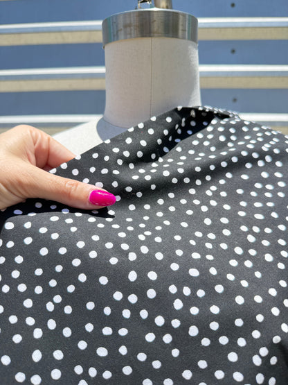 Black White Dot Print Quilt Cotton "Cha Cha Dot"