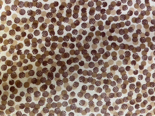 Tan Brown Abstract Dot Quilt Cotton Print Poplin “Dottie”