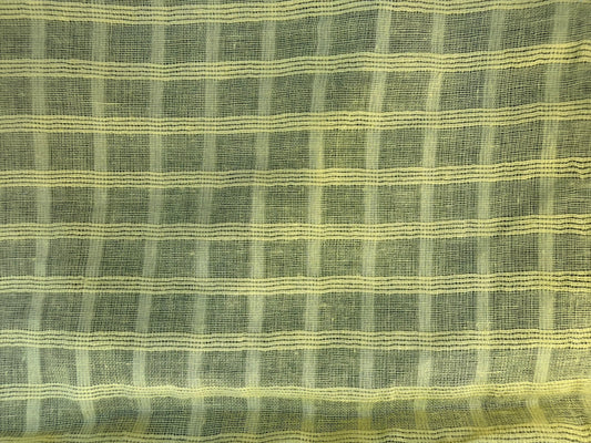 Light Yellow  Sheer Plaid Cotton Voile "Window to the Sun"