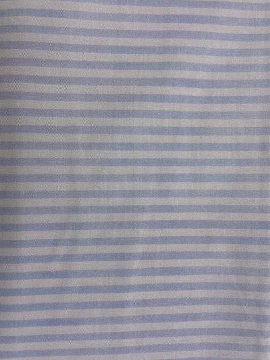Light blue white Vertical  stripe Quilt Cotton Poplin Woven "Ocean Breeze"