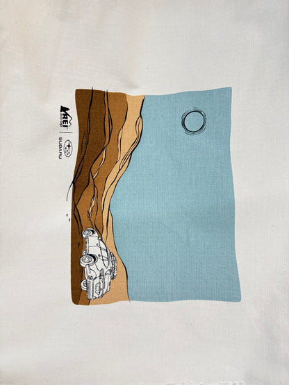 Cream Car Promo Tote Bag Panel Cotton Ripstop “Camp Cut”