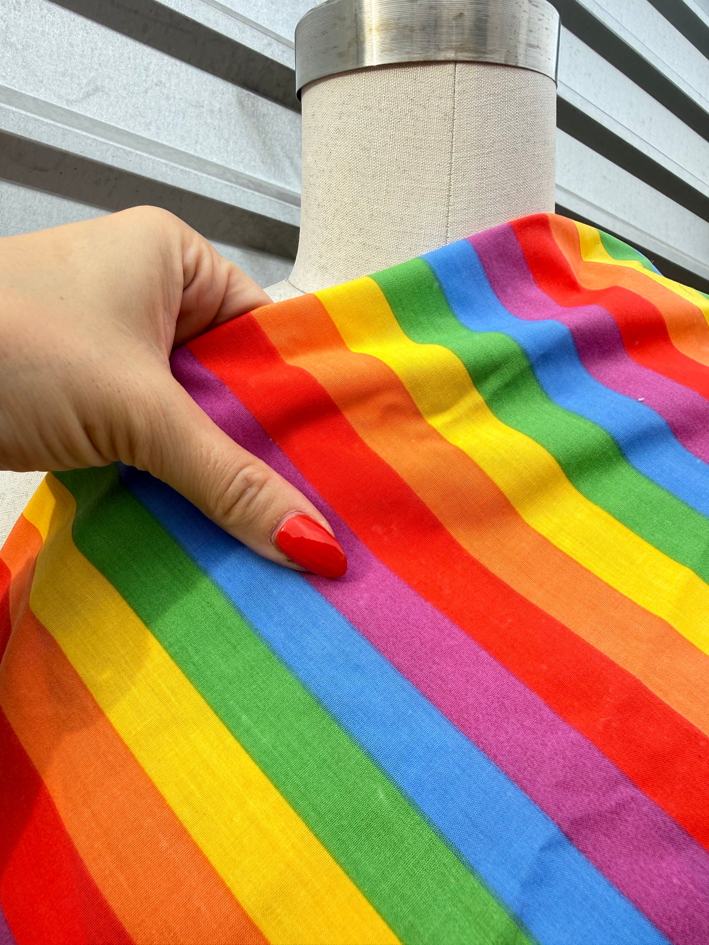 Rainbow Stripe Vintage Cotton Lightweight Poplin "June"
