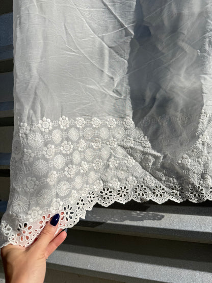White Embroidered Eyelet Cupro Rayon Woven “Sweet Edge”