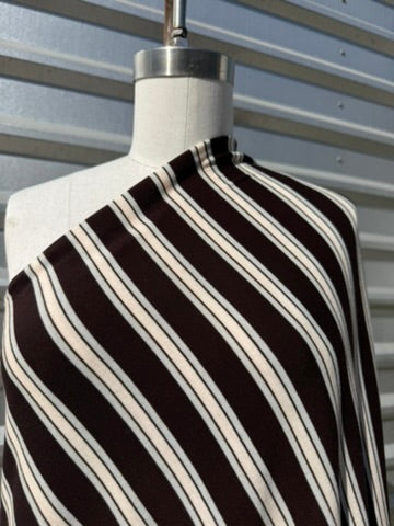 Brown White Baby Blue Stripe Rayon Spandex Jersey "Scotty"