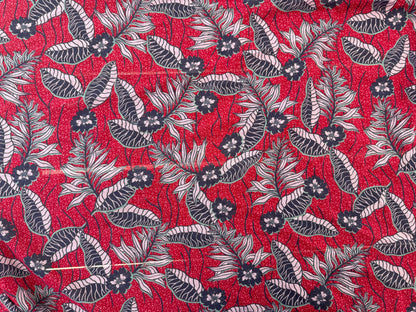 Blue Red Green Block Print Cotton Gauze woven ‘Layla’