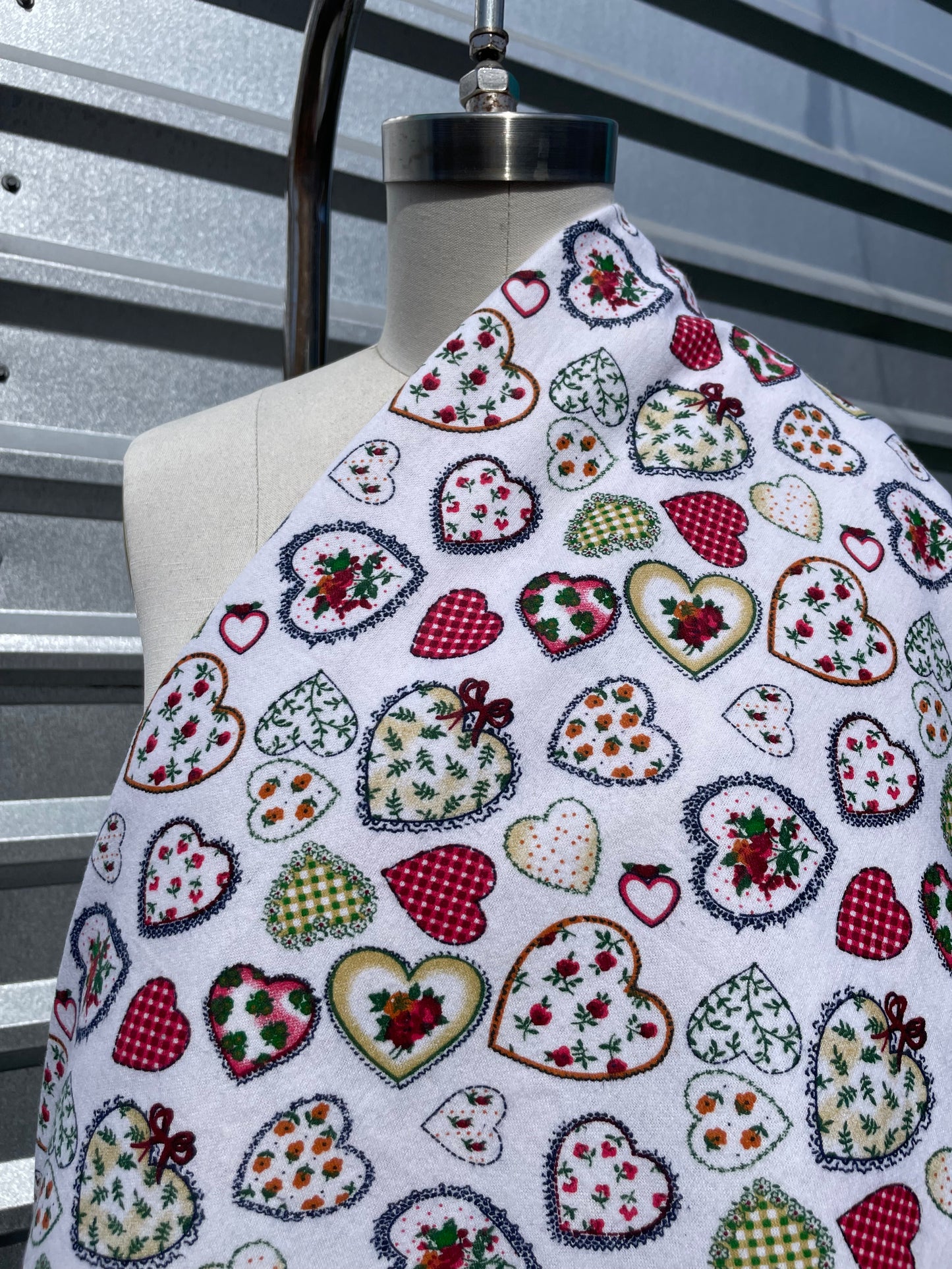 Vintage Heart Print Cotton Flannel "Nana's Softie"