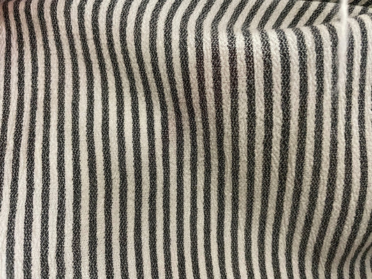Faded Navy White Vertical Stripe Vintage  Sheer Rayon Georgette Woven "French Breeze"