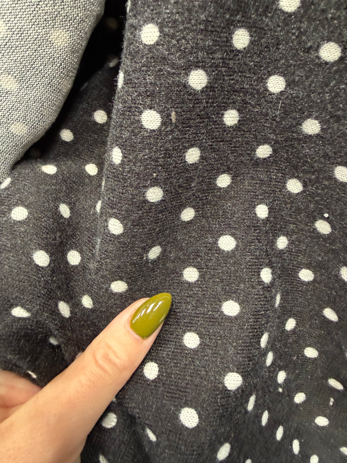 Black White Polka Dot Hacci Sweater Knit “Lucy Freckles”
