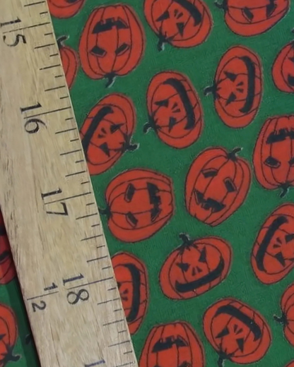 Green Orange Pumpkin Polyester Cotton Lightweight Poplin "Gordy”
