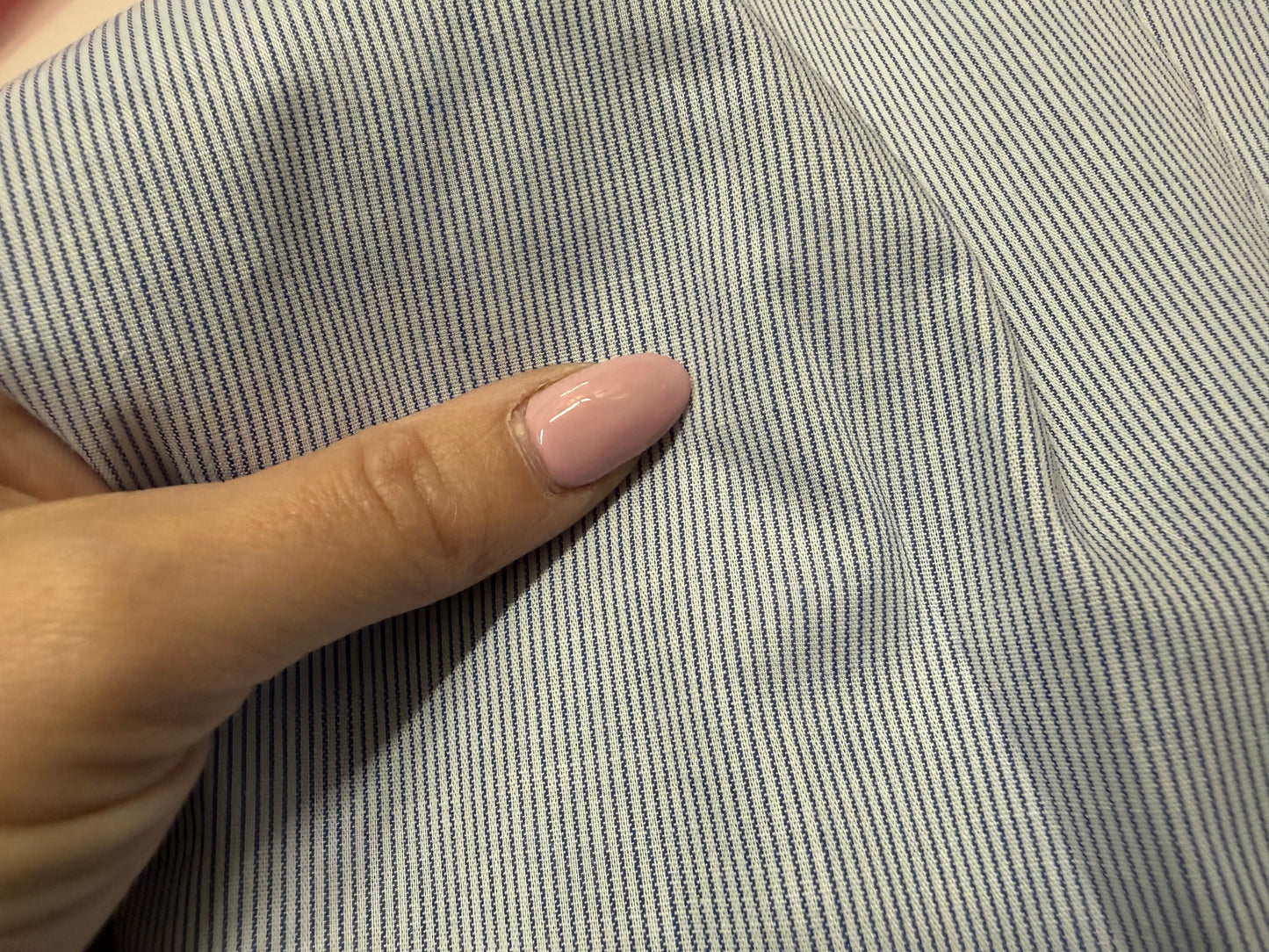 Blue White Stripe Cotton Poplin Woven “Teeny”