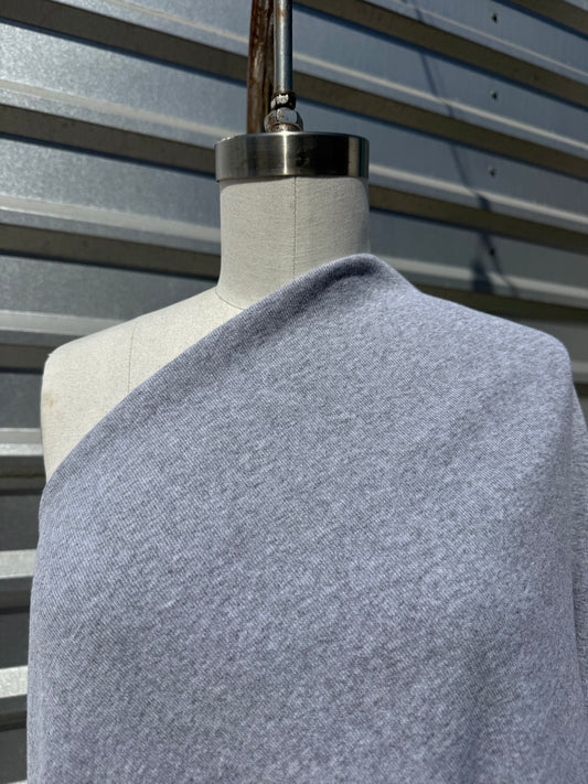 'Hella Heather'  Heather Grey Cotton Spandex 1x1 Rib Knit Jersey – Deadstock | Pre-Cut Yardage