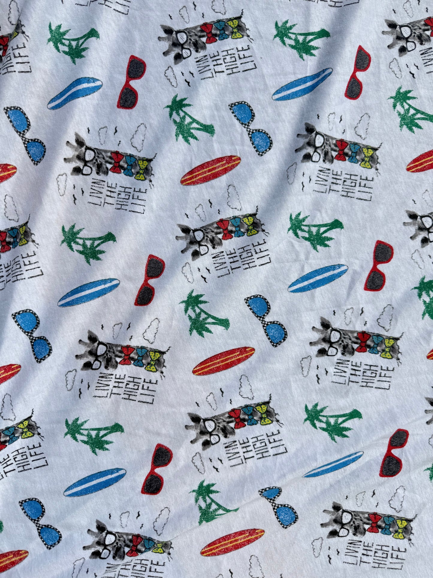 White Giraffe Sunglasses Animal Print Cotton Jersey Knit "Curious Giraffe"