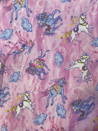 Pink Purple Unicorn Cloud Print Cotton Poplin "True Magic"