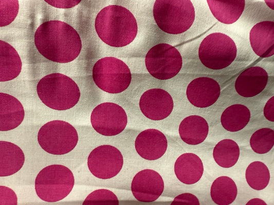White Pink Polka Dot Vintage Cotton Spandex Poplin "Malibu POP!"