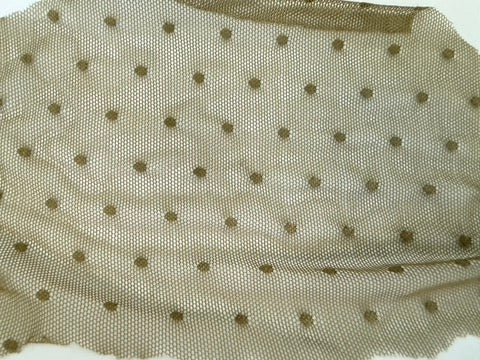 Olive Green Dot Micro Mesh Stretch Knit "Saturn"
