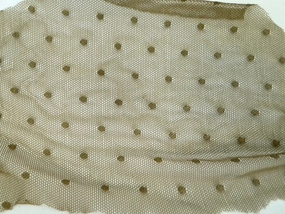 Olive Green Dot Micro Mesh Stretch Knit "Saturn"