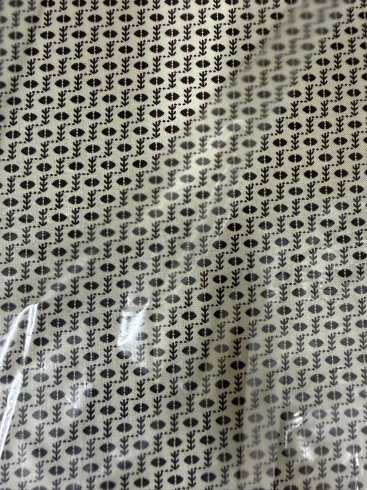 White Black Ditsy Calico Print Quilt Cotton "Eye in the Sky”
