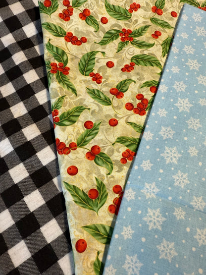 1 LB Holiday Quilt Cotton and Flannel Mystery Bundle