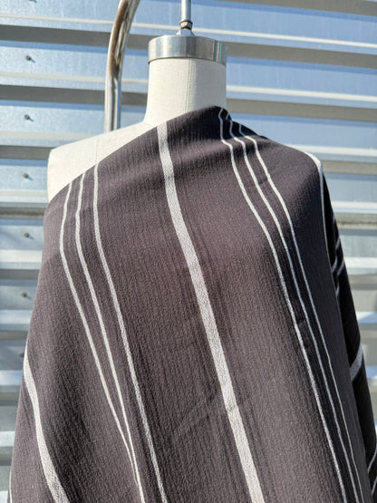 Black White Thin Stripe Cotton Gauze "Goth Sea Tea"