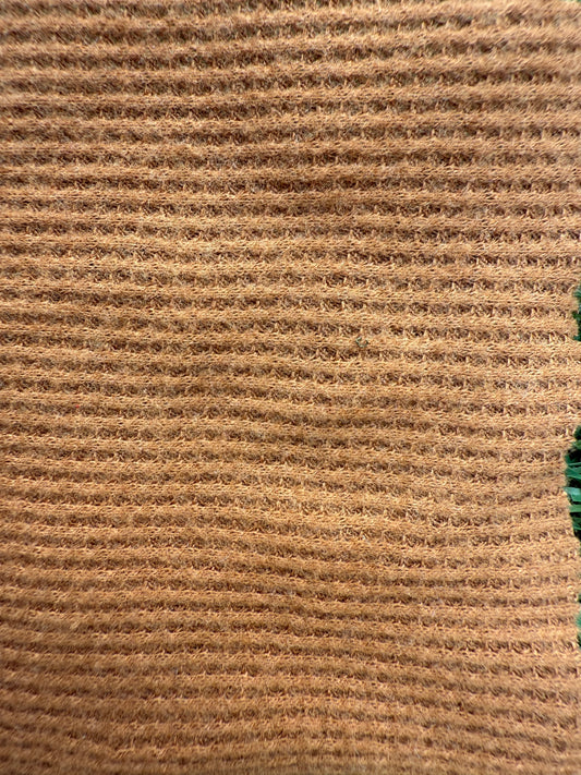 Rust Brown Small Brushed Cotton Mini Waffle Thermal Knit "Gingerbread"