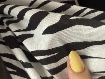White Black Zebra Cotton Spandex Jersey “Chill Zebra”