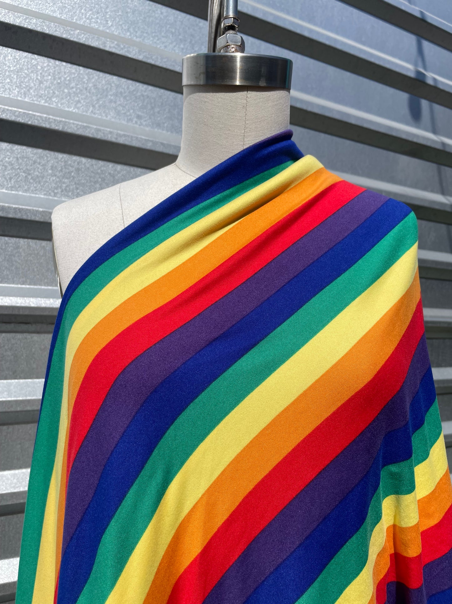 Rainbow Polyester Spandex Brushed DTY Jersey Knit "Proud to Be Me"