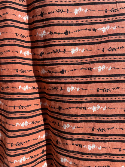 Coral Floral Cottage Core Cotton/ Linen " Peach Tree"