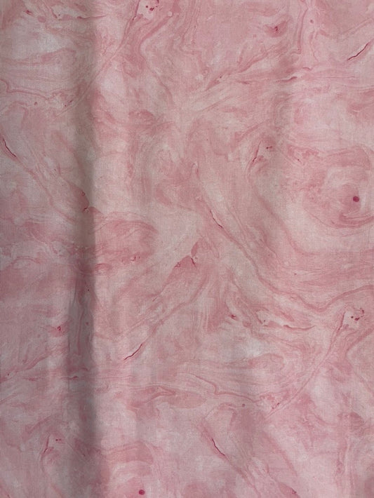 Pink Marbling Print Quilt Cotton Poplin Woven "Pink Granite"