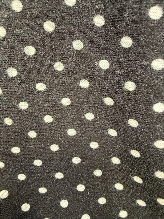 Black White Polka Dot Hacci Sweater Knit “Lucy Freckles”