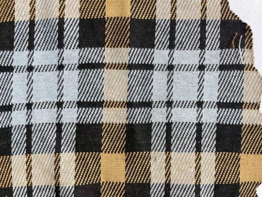 Orange Gray Black Plaid Polyester Spandex Ponte Knit "Sherbet Skates"