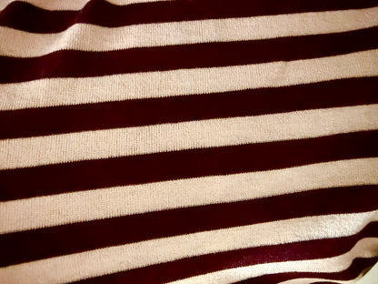 Burgundy Pink Stripe Rayon Spandex Jersey "Winter Raspberry”