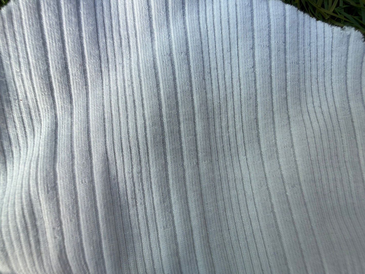 White Variegated Rib Rayon Spandex Knit "Sugar Icing"