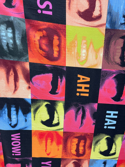 Multi Color Comic Graphic Polyester Jersey "I'll Pop Your Art"