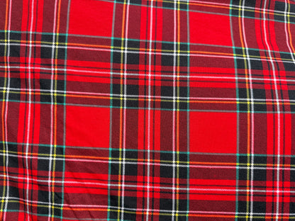 Red Black Tartan Plaid Cotton Spandex Jersey “Sid”