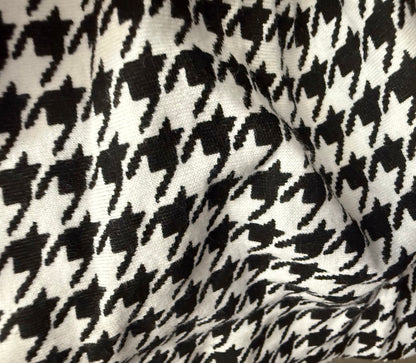 White Black Houndstooth Cotton Spandex Jersey “Puppytooth”