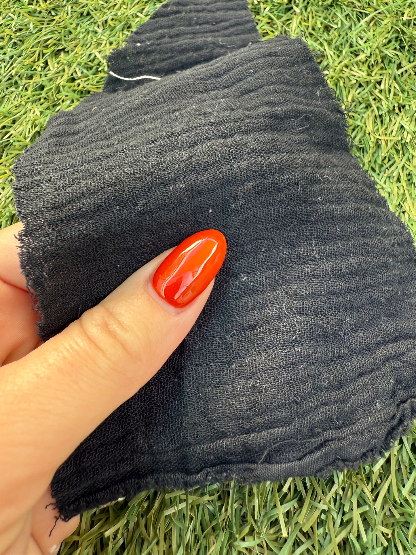 Black Double Cotton Gauze Woven "Midnight Marshmallow"