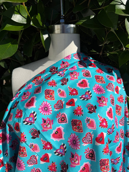 Blue Red Pink Black Yellow White Heart Eyes Wings Floral Skeleton Cross Fire "Mystic Flames of the Heart"