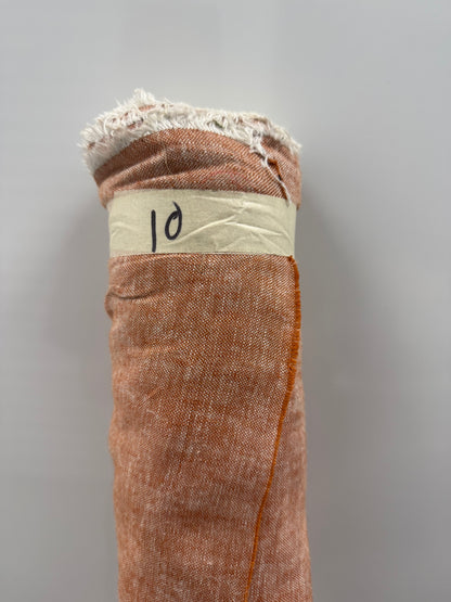 Orange Rust Speckle Linen  10 Yards