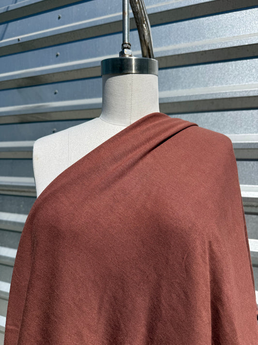 'Melted' Warm Brown Rayon Spandex Jersey – Deadstock | Pre-Cut Yardage