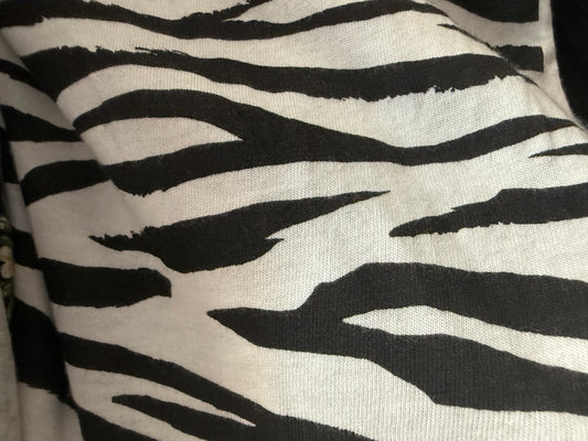 White Black Zebra Cotton Spandex Jersey “Chill Zebra”