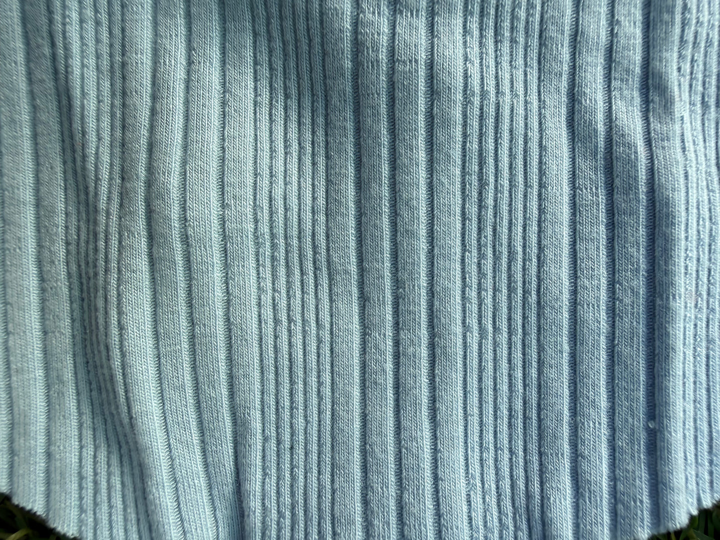 Baby Blue Variegated Rib Rayon Spandex Knit "Ice Treat”
