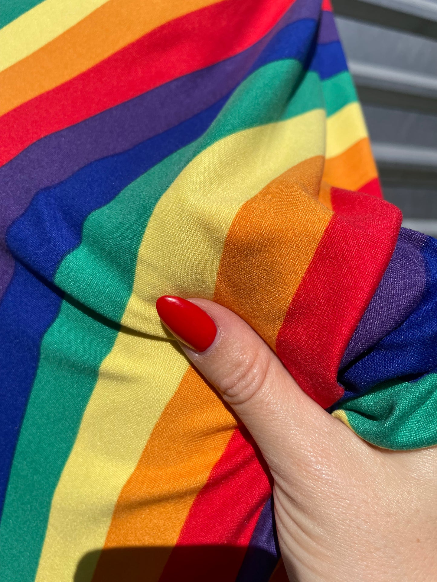 Rainbow Polyester Spandex Brushed DTY Jersey Knit "Proud to Be Me"