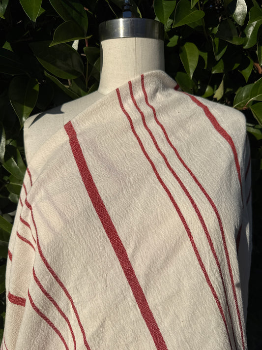 White Red Thin Stripe Cotton Gauze "Tea Towel"