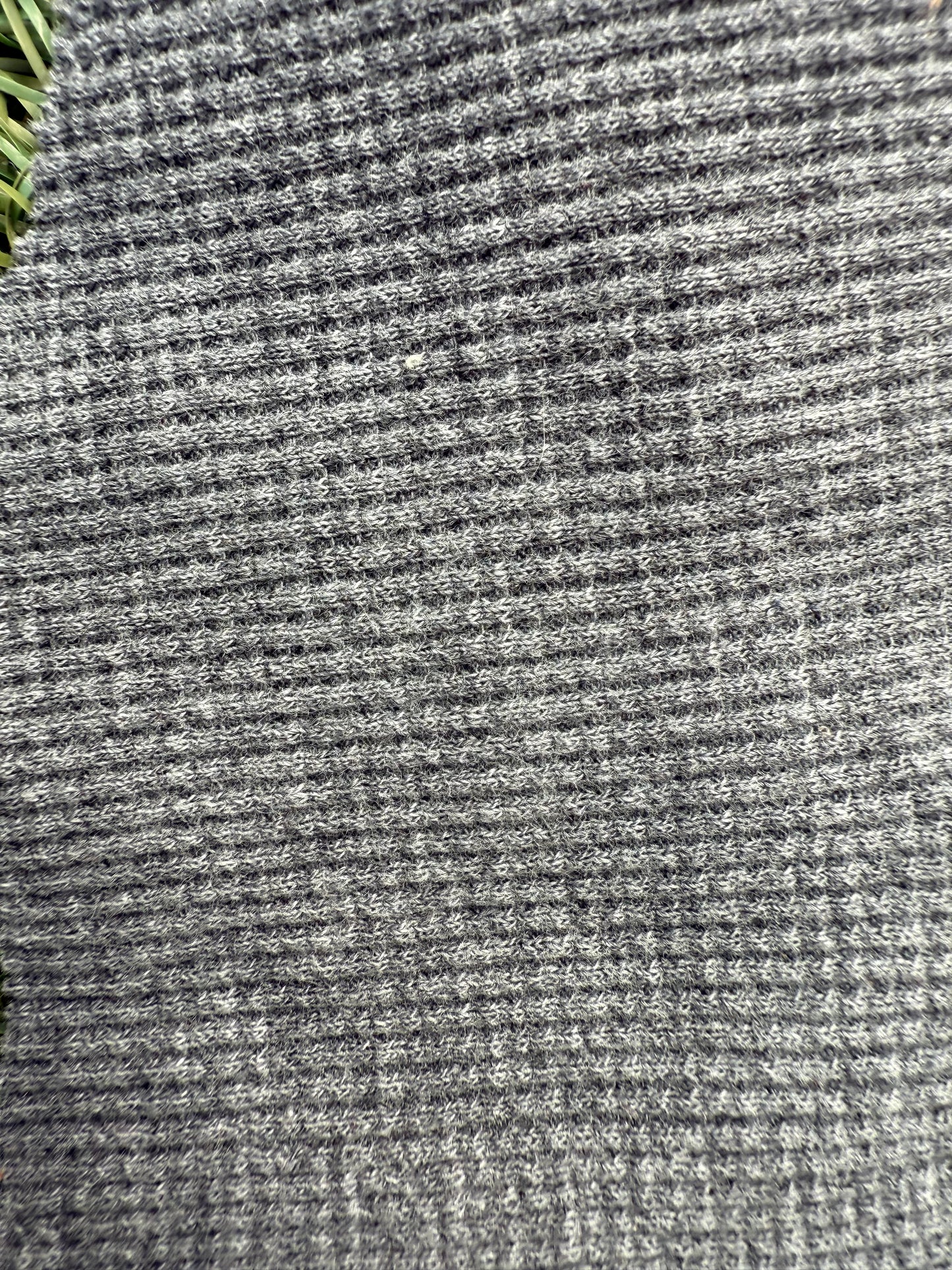 Charcoal Heather Grey Small Cotton Mini Waffle Thermal Knit "Coal Mine"