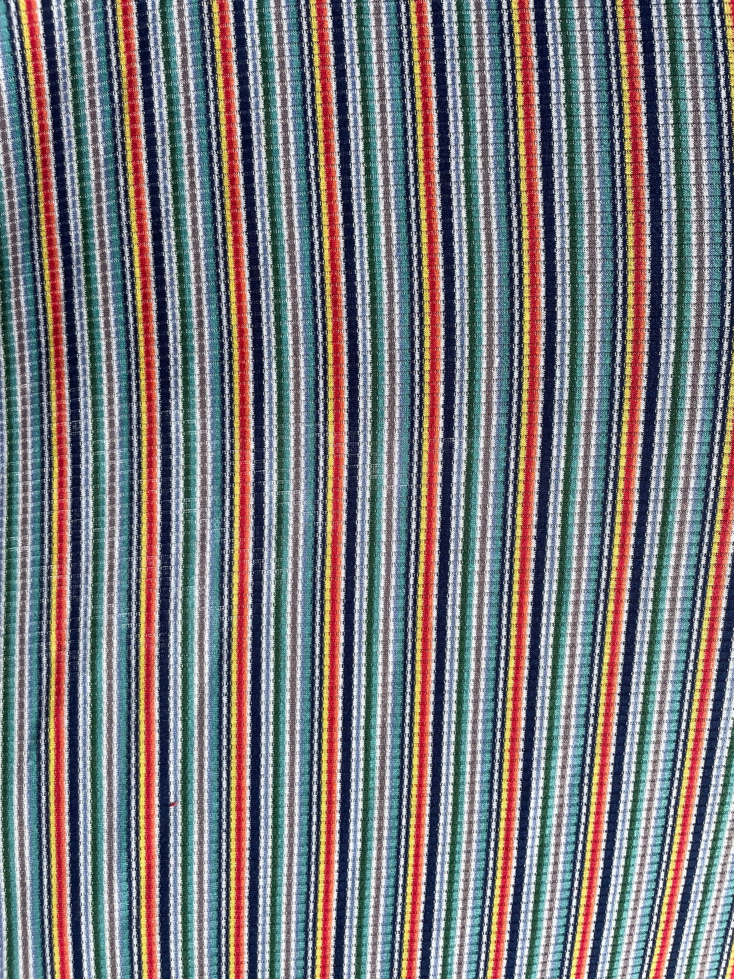 Green Red Orange Mini Retro 70's/90's Stripe 2x1 Soft Rayon/Spandex Rib "Retro Rexing"