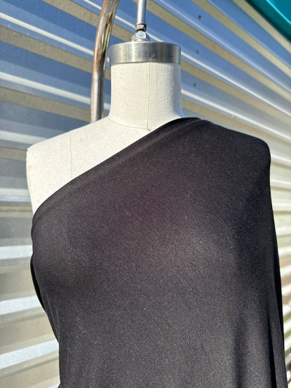 Black Solid Rayon Spandex Jersey "Midnight Graveyard"