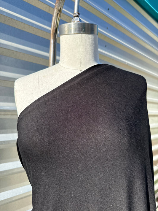Black Solid Rayon Spandex Jersey "Midnight Graveyard"