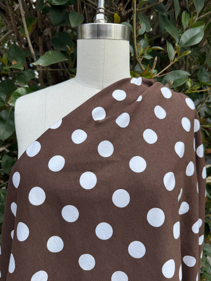 Brown White Medium Dot Cotton Jersey "Chocolate Chip Pancakes"